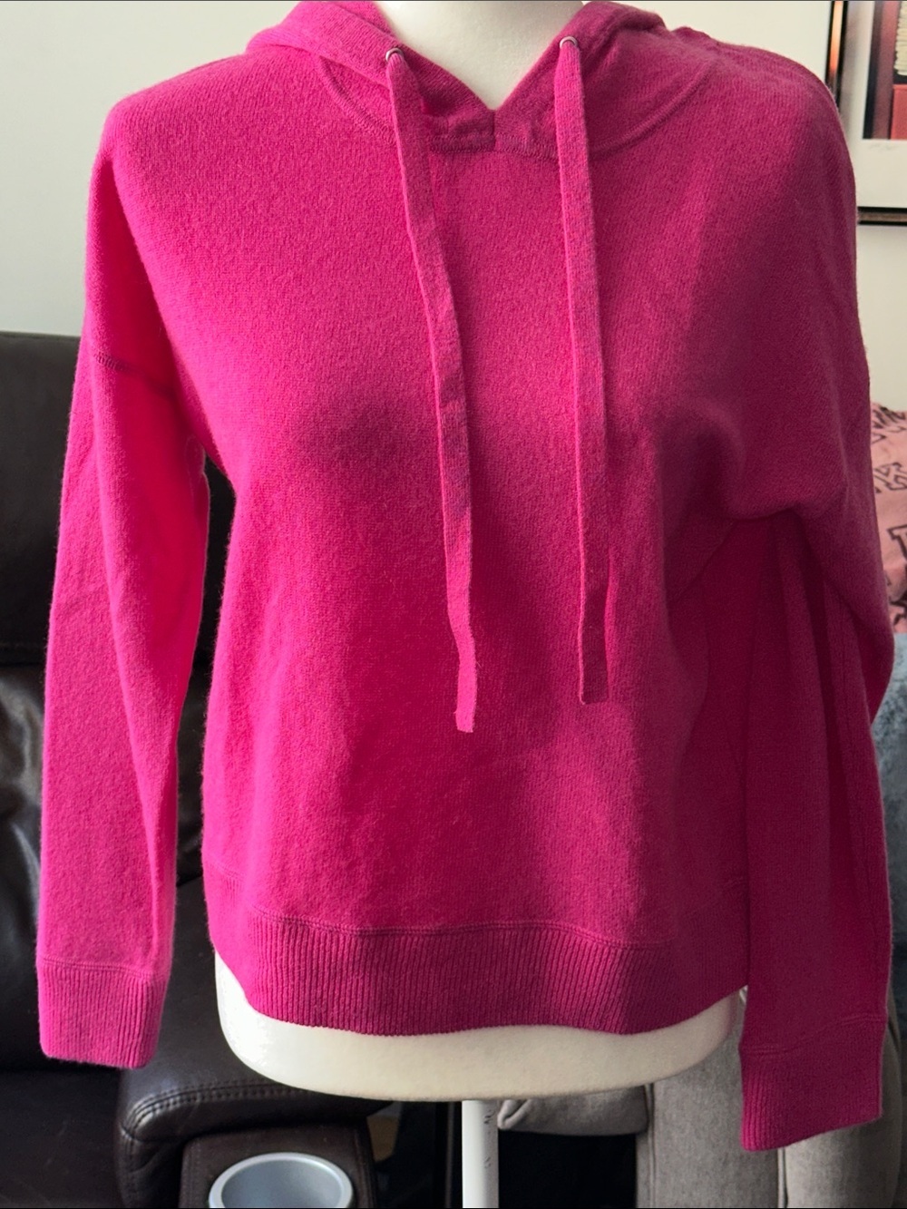 Bloomingdale's C For Cashmere Hot Pink Cashmere Sweater